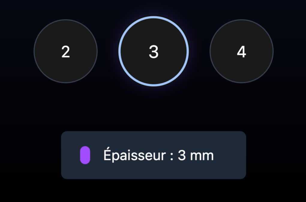 Choix de l'épaisseur